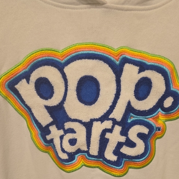 White Pop Tarts Logo Hoodie Sweatshirt - Picture 2 of 5